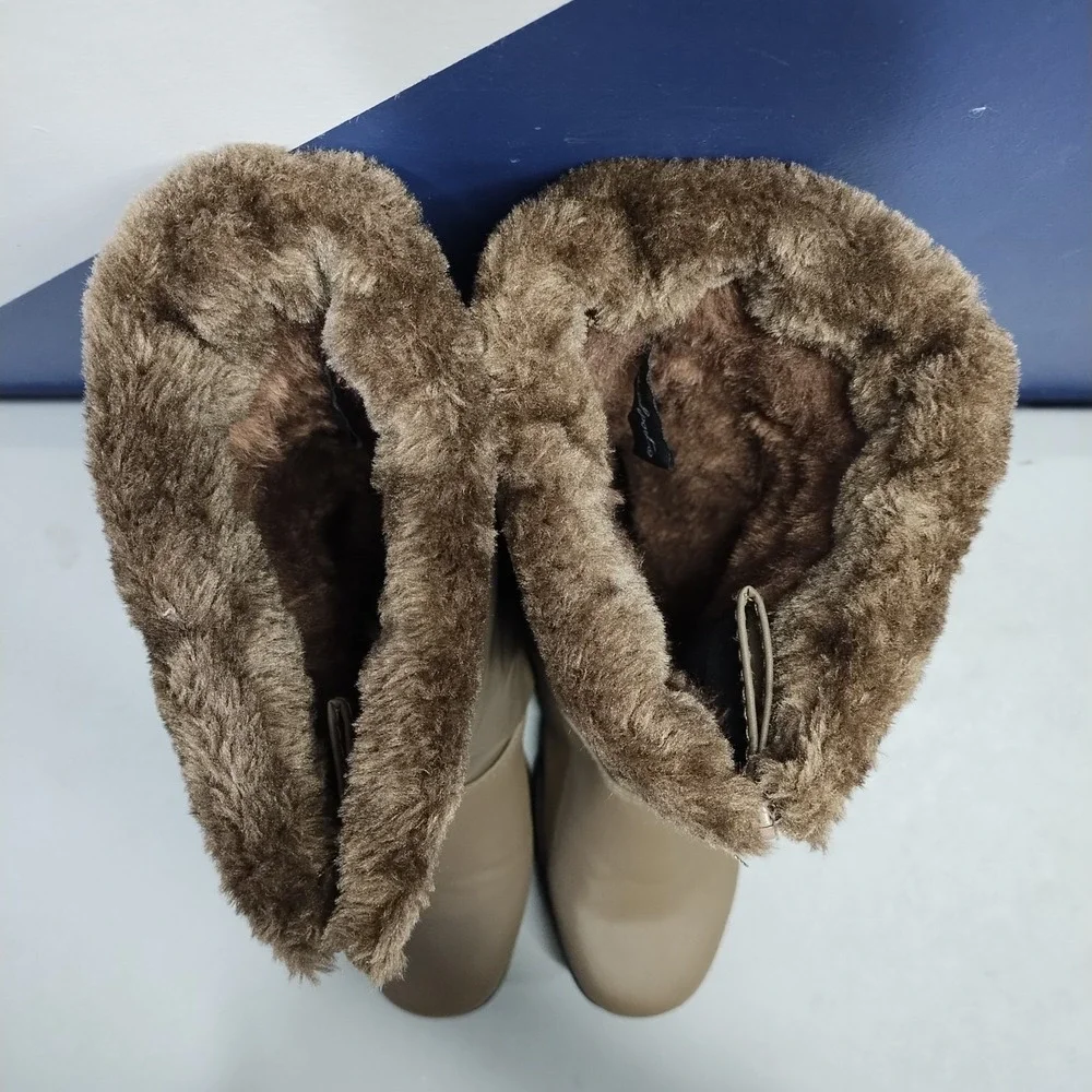 Judith Sport Snowflake 2 Winter Boots Womens US 10M Brown Faux Fur Lined Zip Up